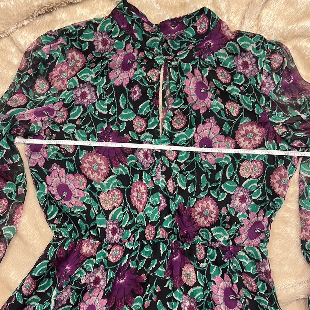 ZARA FLORAL LONG SLEEVE DRESS - Picture 12 of 16